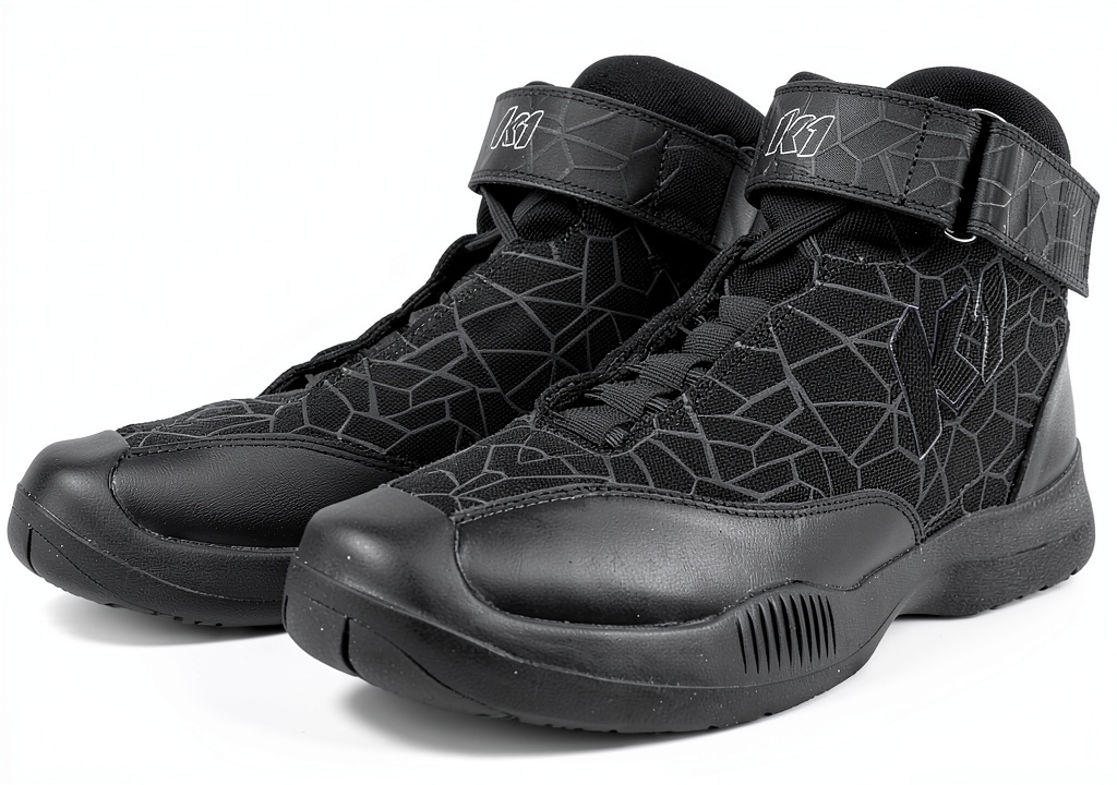 K1 RaceGear Versus motorcycle boots on a motorcycle
