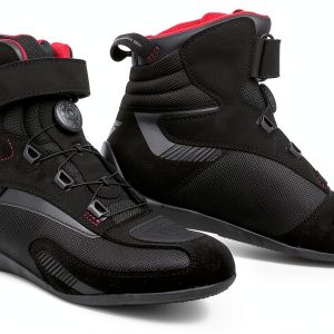 SHIMA Exo Motorcycle Riding Shoes Women Boots ATOP Reel Knob Lacing Ventilated Leather Mesh Street Summer Suede Sport Stealth Touring Shoe Moto Footwear Bikers Powersports (Womens, Black, 39)-0