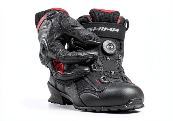 SHIMA Exo Motorcycle Riding Shoes Women Boots ATOP Reel Knob Lacing Ventilated Leather Mesh Street Summer Suede Sport Stealth Touring Shoe Moto Footwear Bikers Powersports (Womens, Black, 39)-4